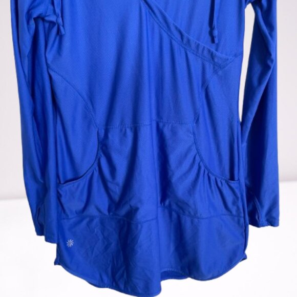 Athleta Wick It Wader Swim Cover Up Hooded Dress Size M Royal Blue - Picture 4 of 11
